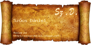 Szűcs Dániel névjegykártya